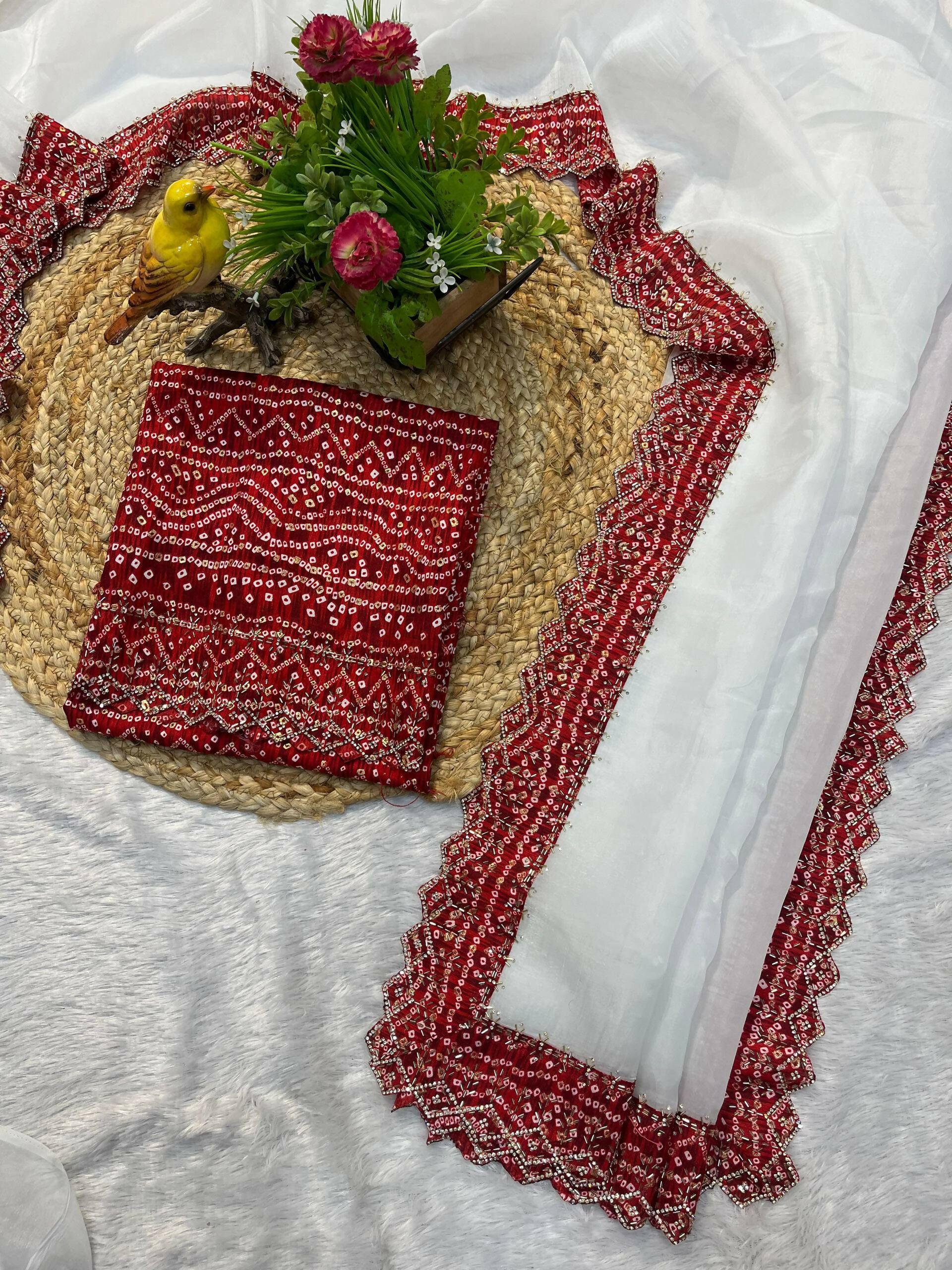 Joban Fashion White Tissue Gold Crush Party Wear Sarees