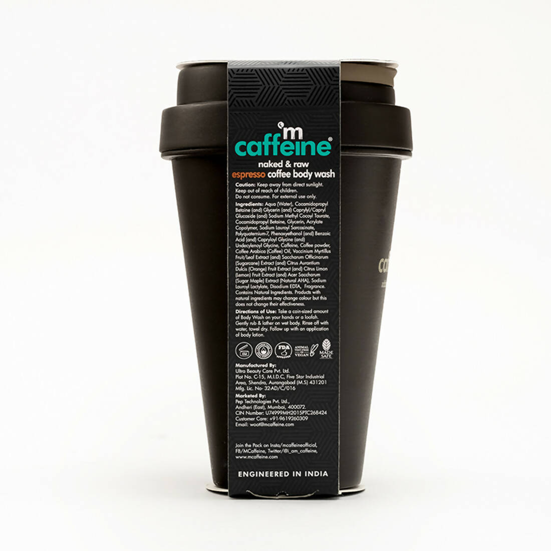 mCaffeine Naked & Raw Coffee Espresso Body Wash 