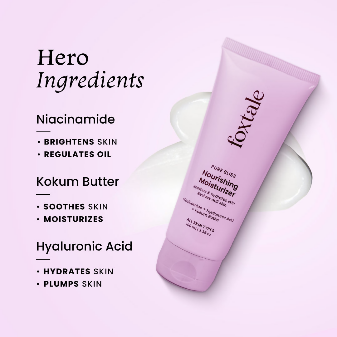 Foxtale Nourishing Face Moisturizer with Niacinamide for 24 Hr Hydration & Lightweight 