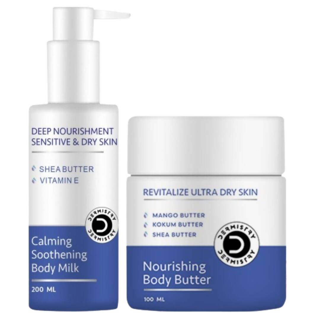 Dermistry Sensitive & Dry Skin Calming Body Butter & Body Milk Lotion 