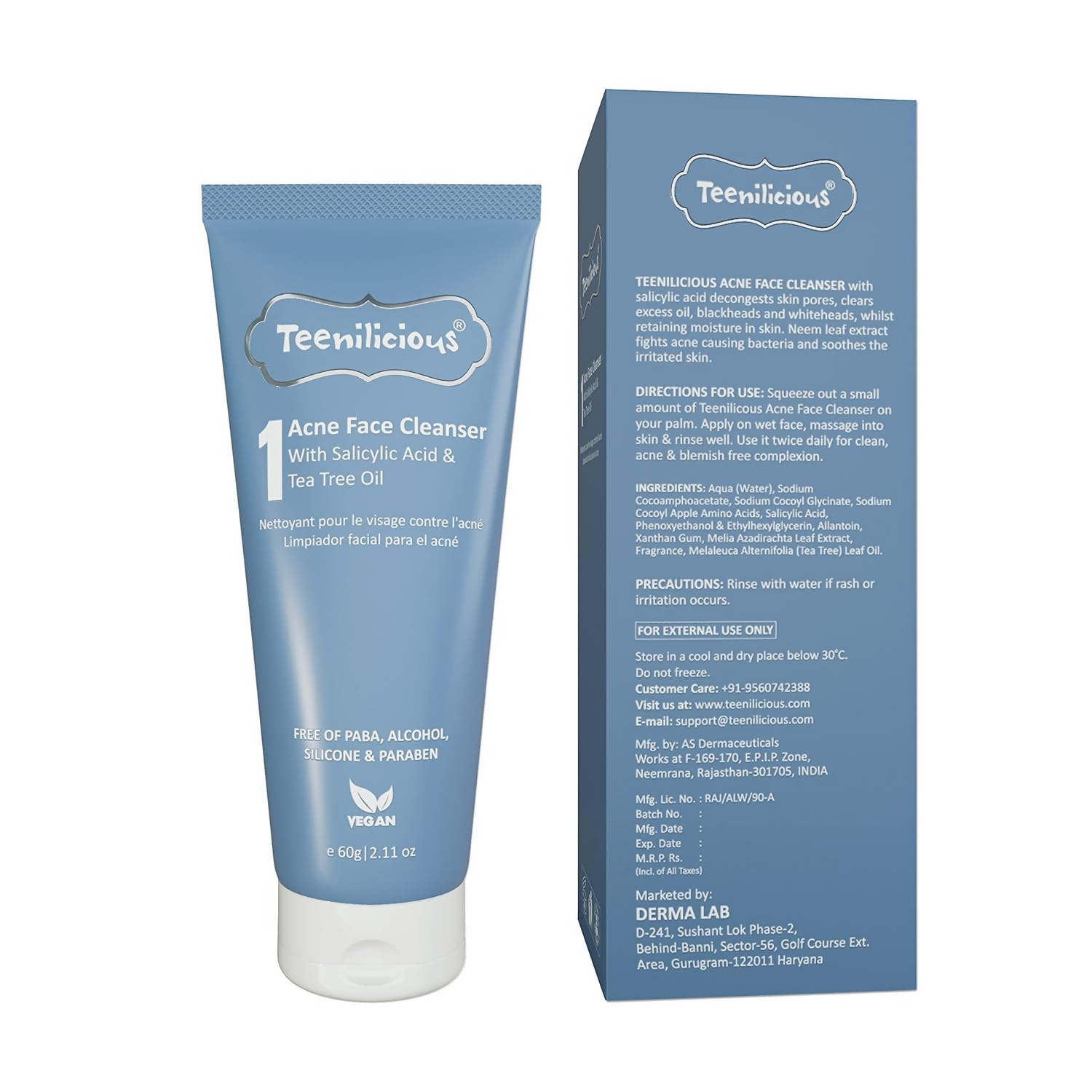 Teenilicious Acne Face Cleanser With 1.5% Salicylic Acid & Tea Tree Oil 