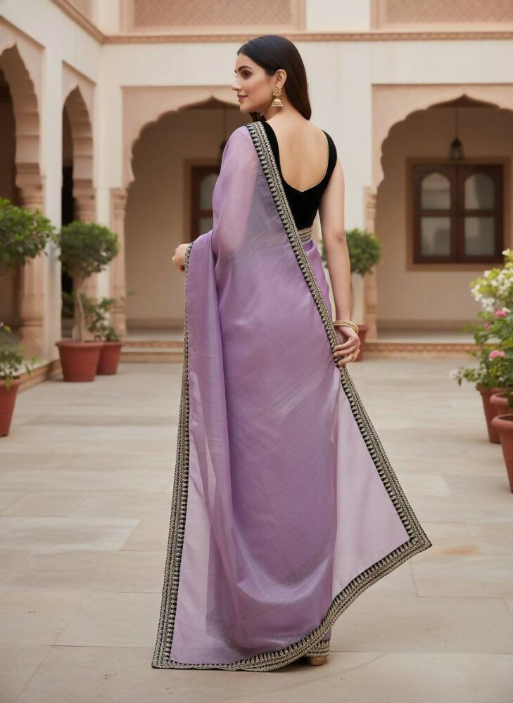 Joban Fashion Wine Soft twill Net Party Wear Sarees