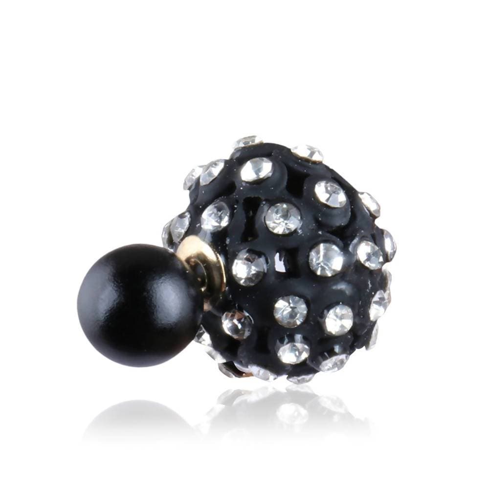 Trendoo Jewelry Gold Plated Stylish Fancy Black Studs