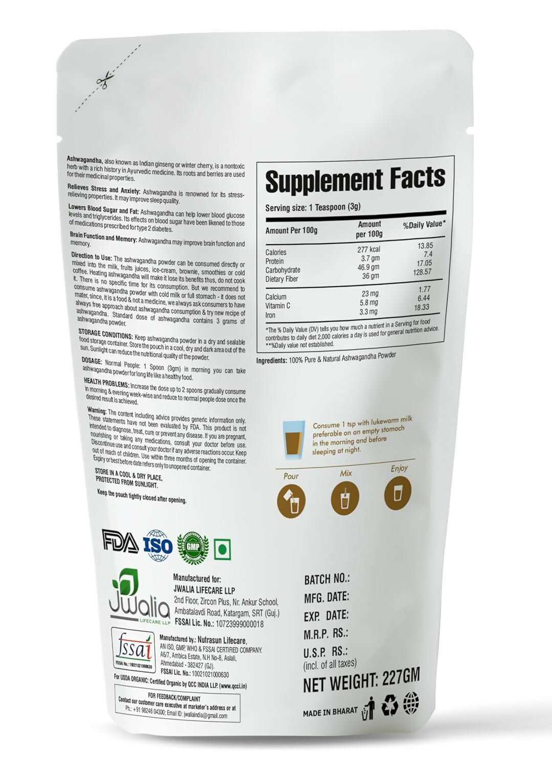 Myherb Pure Natural Organic Ashwagandha Powder 