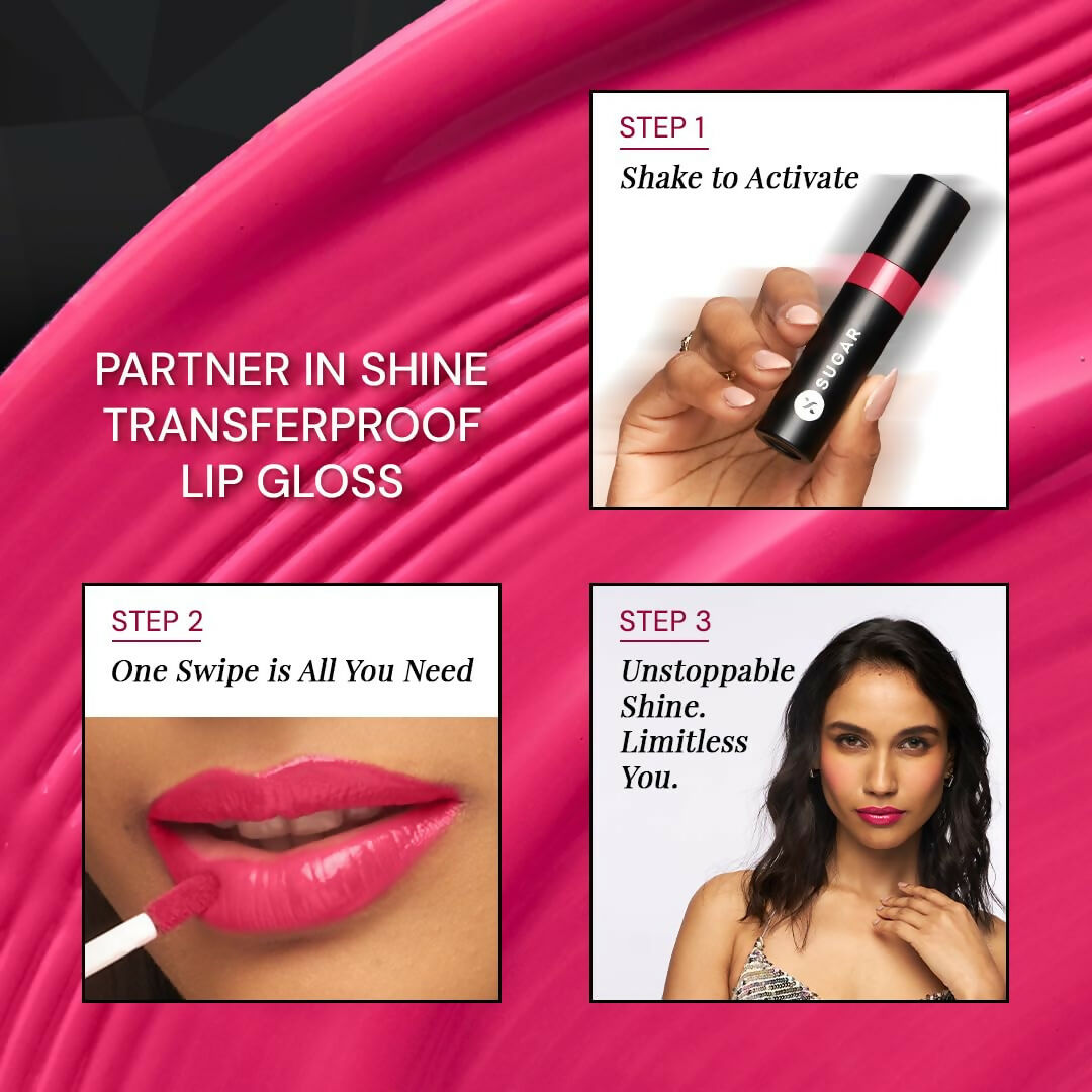 Sugar Cosmetics Partner In Shine Transferproof Lip Gloss - 11 Ruby Rioja