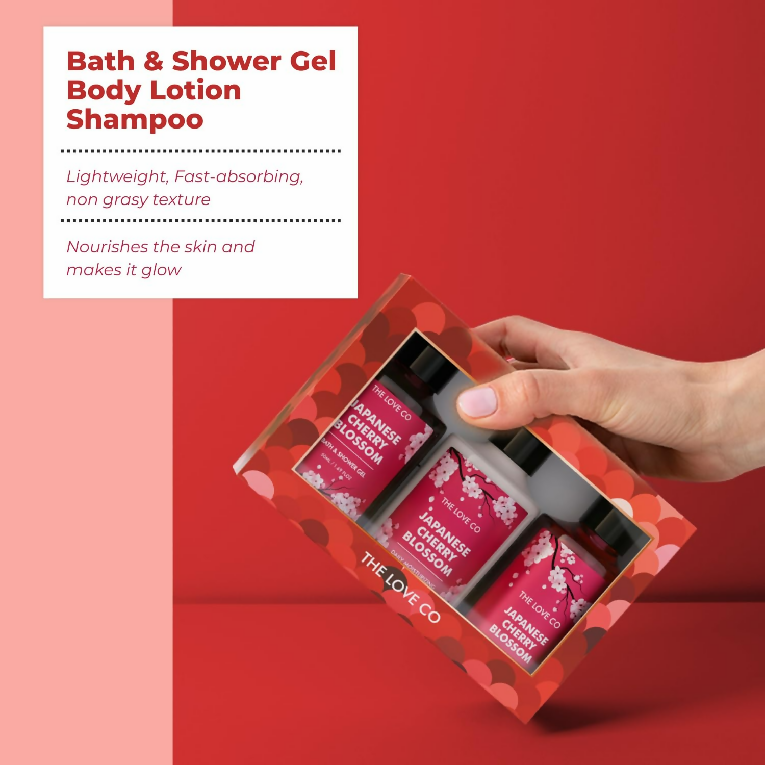 The Love Co. Japanese Cherry Blossom Bath And Body Care Gift Set Box Kit  Grab2Buy The Love Co. Grab2Buy