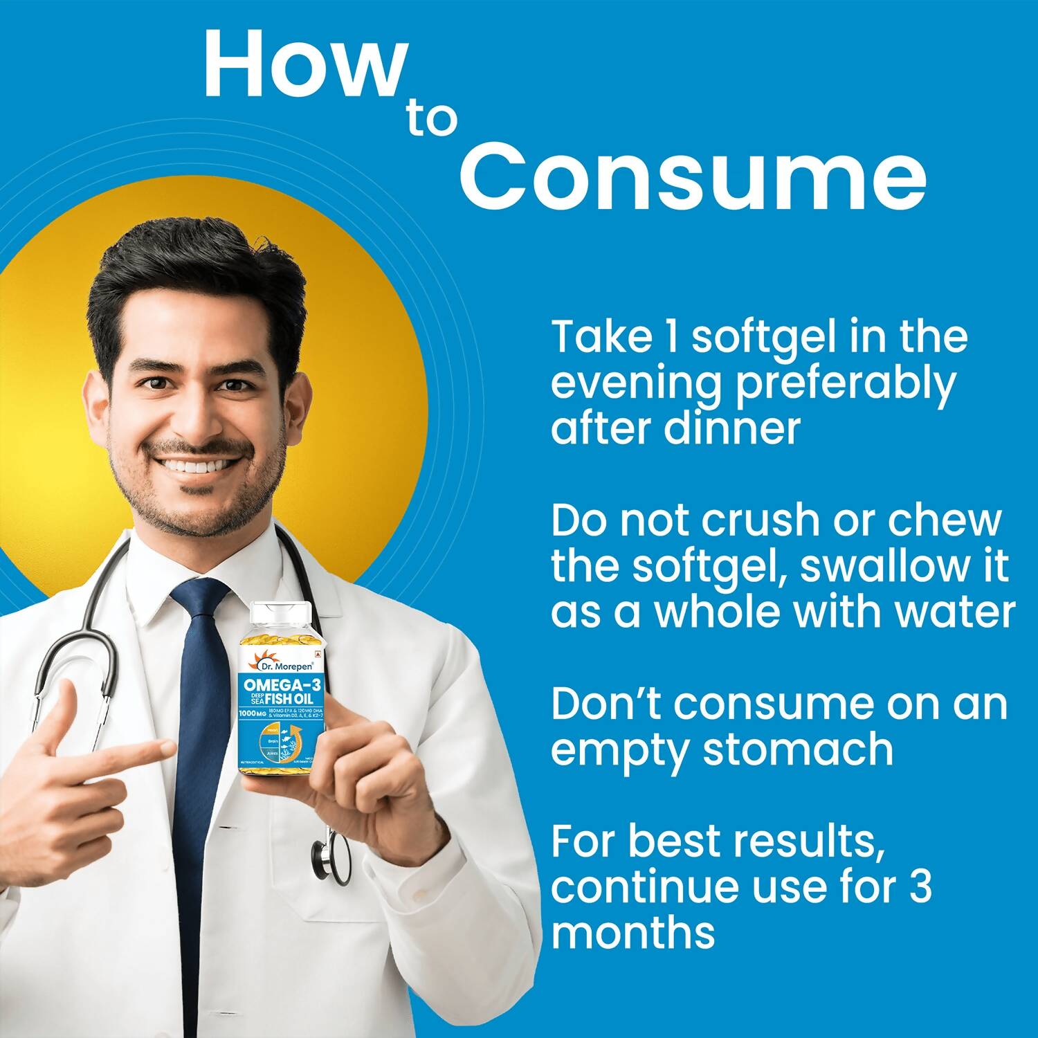 Dr. Morepen Omega 3 Deep Sea Fish Oil Softgels - Grab2buy
