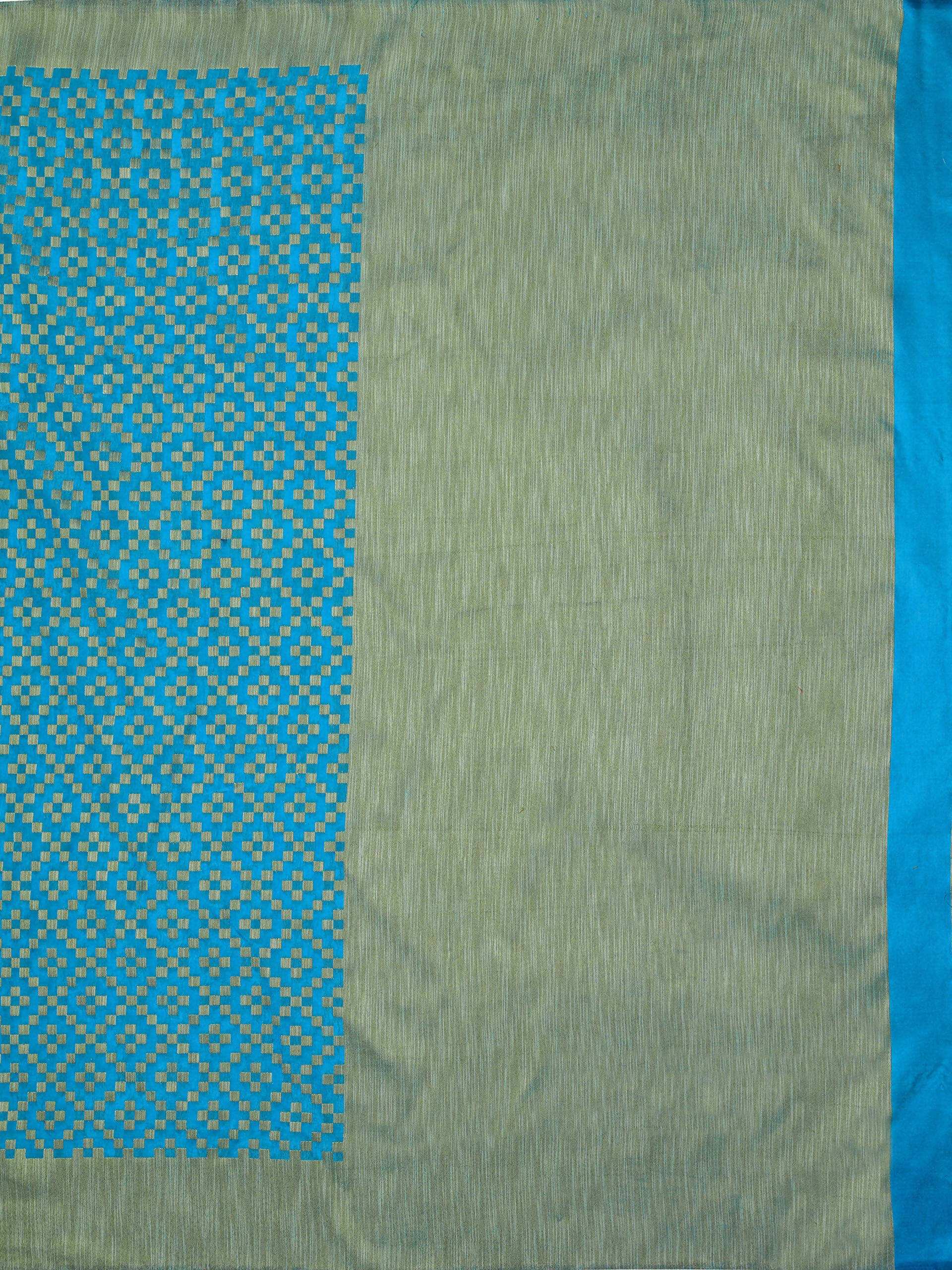 Mimosa Women's Patola Art Silk Turquoise Blue Saree