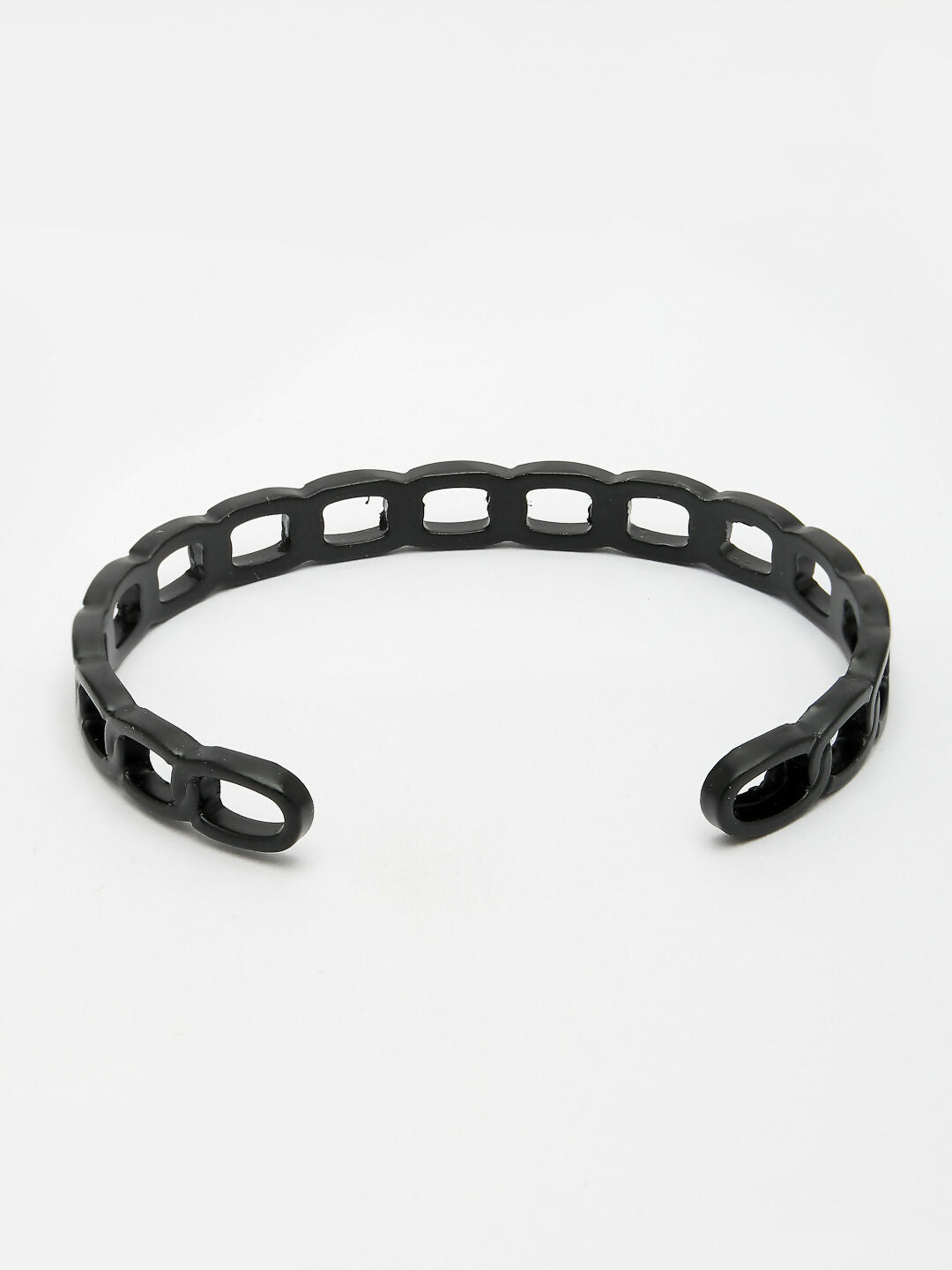 NVR Men's Set of 2 Silver & Black Rhodium-Plated Metal Cuff Bracelet - Swadesiicart