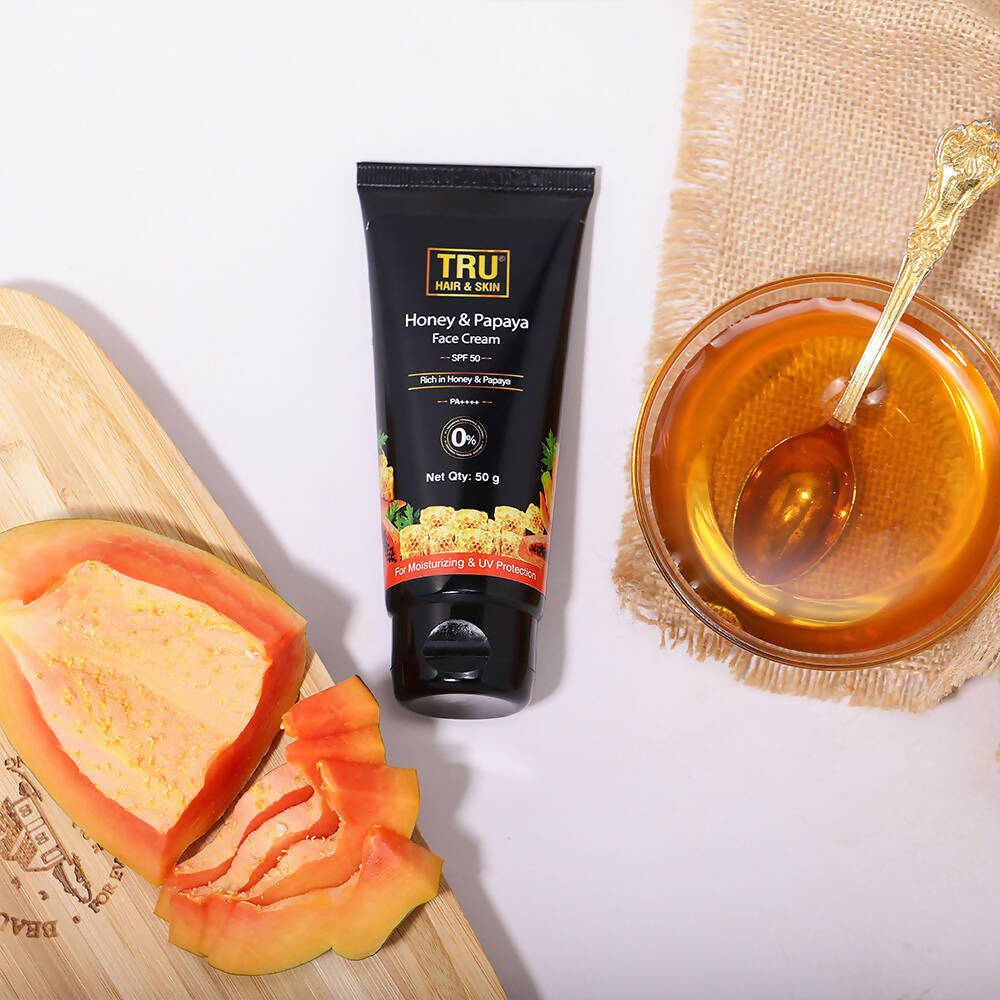 Tru Hair & Skin Honey & Papaya SPF 50 Face Cream  Grab2Buy Tru Hair & Skin Grab2Buy