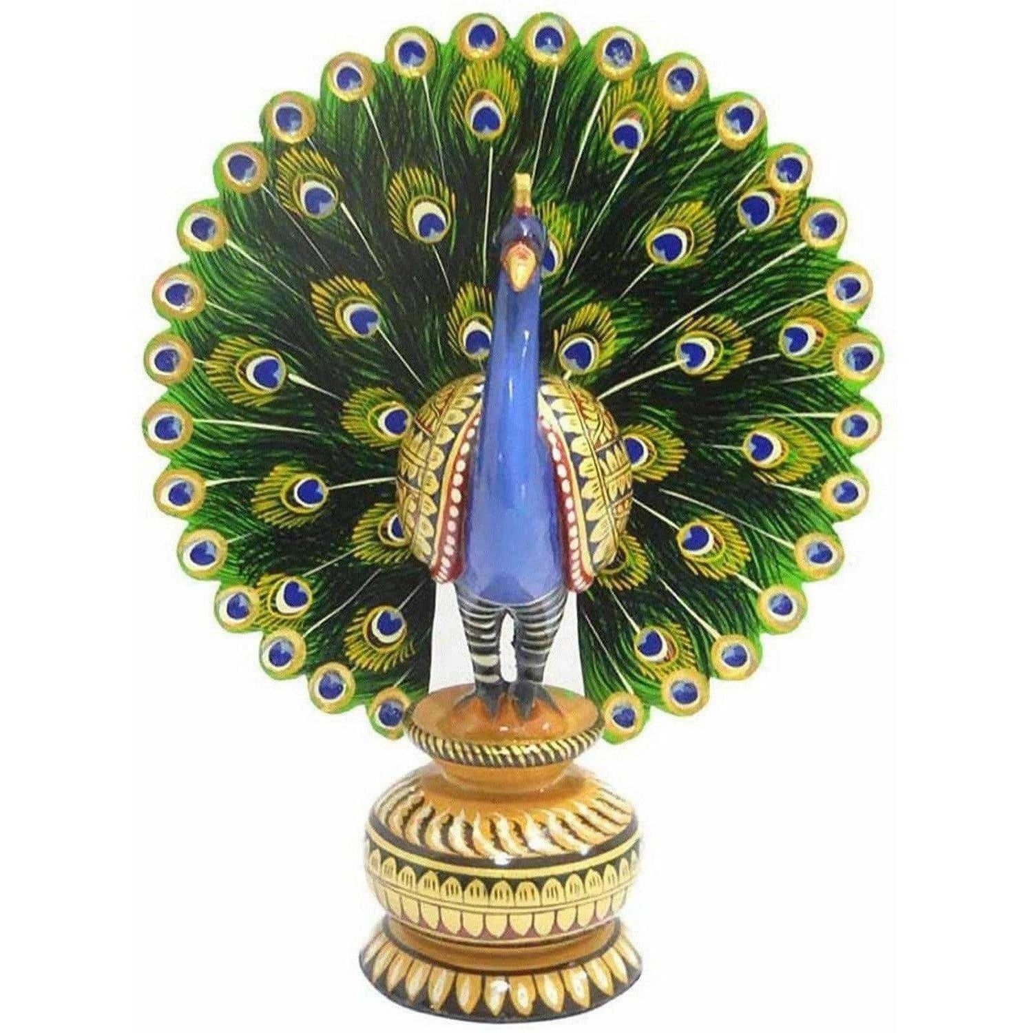Decorative Wooden Dancing Colorful Peacock 