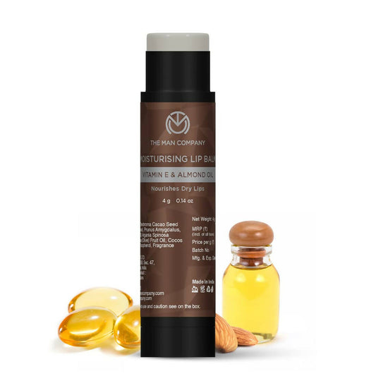 The Man Company Moisturising Lip Balm with Vitamin E, Almond Oil - Grab2buy