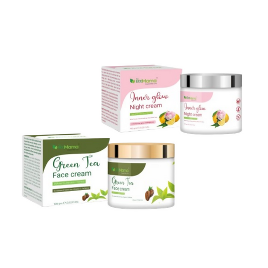 The Eco Mama Green Tea Face Cream & Inner Glow Night Cream Combo  Grab2Buy The Eco Mama Grab2Buy