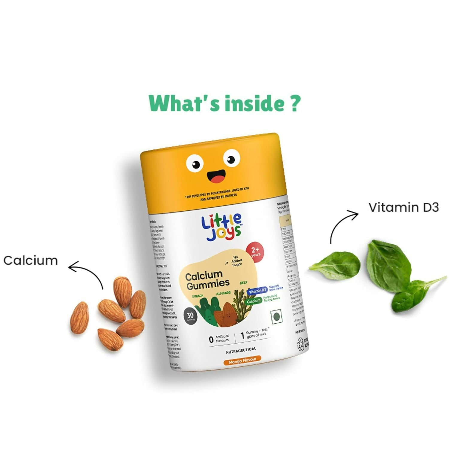 Little Joys Calcium Gummies for Kids (2+ years) -Mango Flavor 