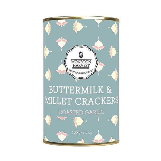 Monsoon Harvest Buttermilk & Millet Crackers Roasted Garlic