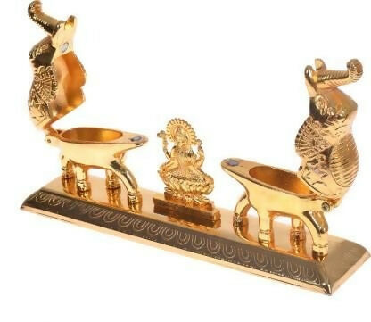Fashion Bizz Handcrafted Goddess Lakshmi Roli Chawal Box with Elephants - Grab2buy