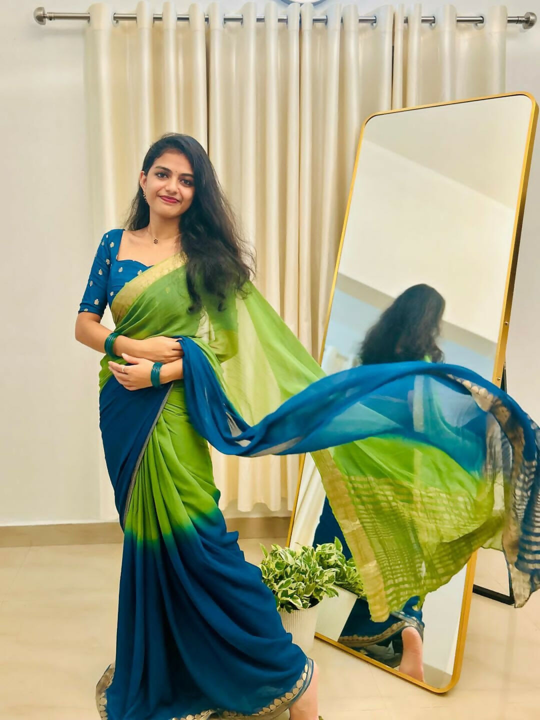 Exclusive Collection Green Party Wear Georgette Grab2Buy 