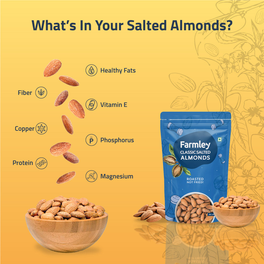 Farmley Roasted & Salted Cashews 200 g & Roasted Almonds 200 g