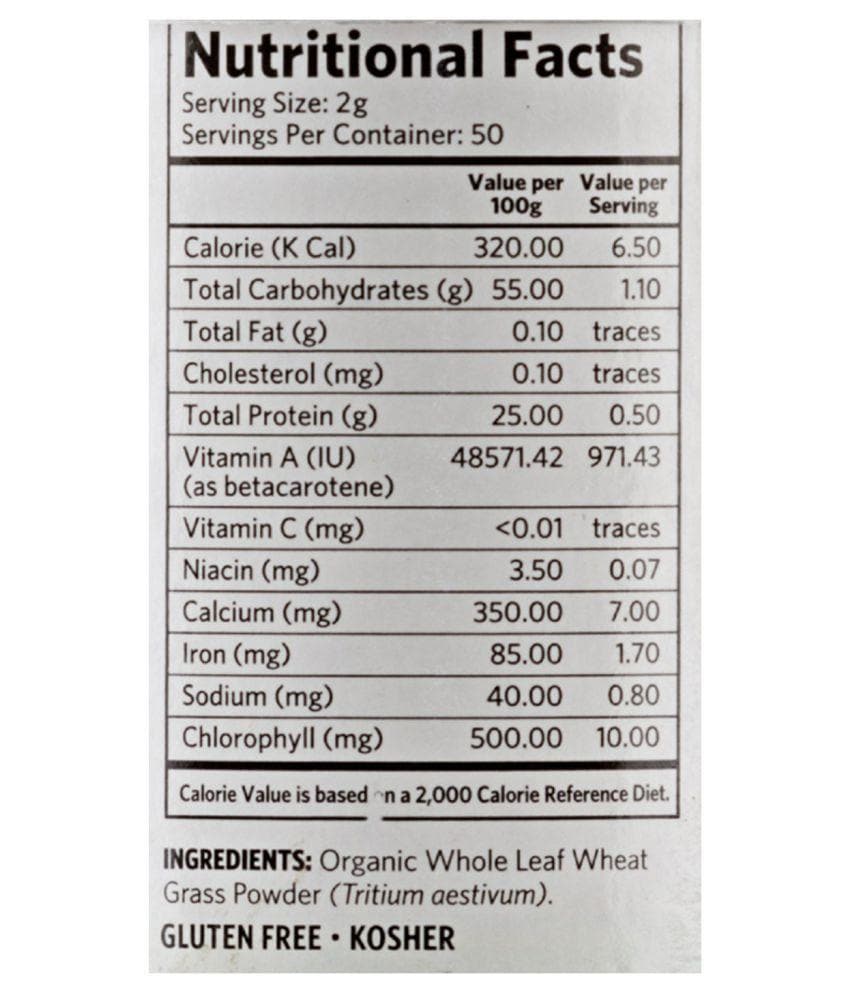 Organic India Wheat Grass Powder - 100 Gm 