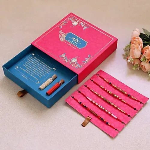 Pretty Designer Rakhi Set With 16 Pcs Ferrero Rocher