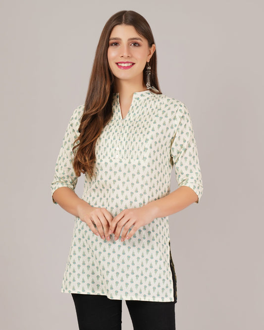 Jaitra Apparels Women Printed Rayon Straight Kurta (Off White) | Grab2Buy
