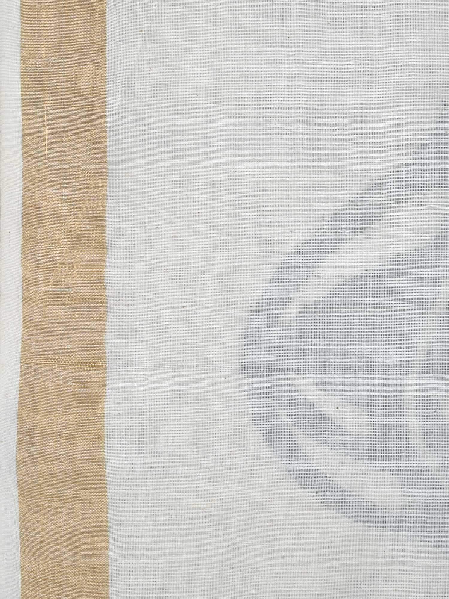 White Khadi Cotton Handloom Grab2Buy with Pallu Design - Global Threads 