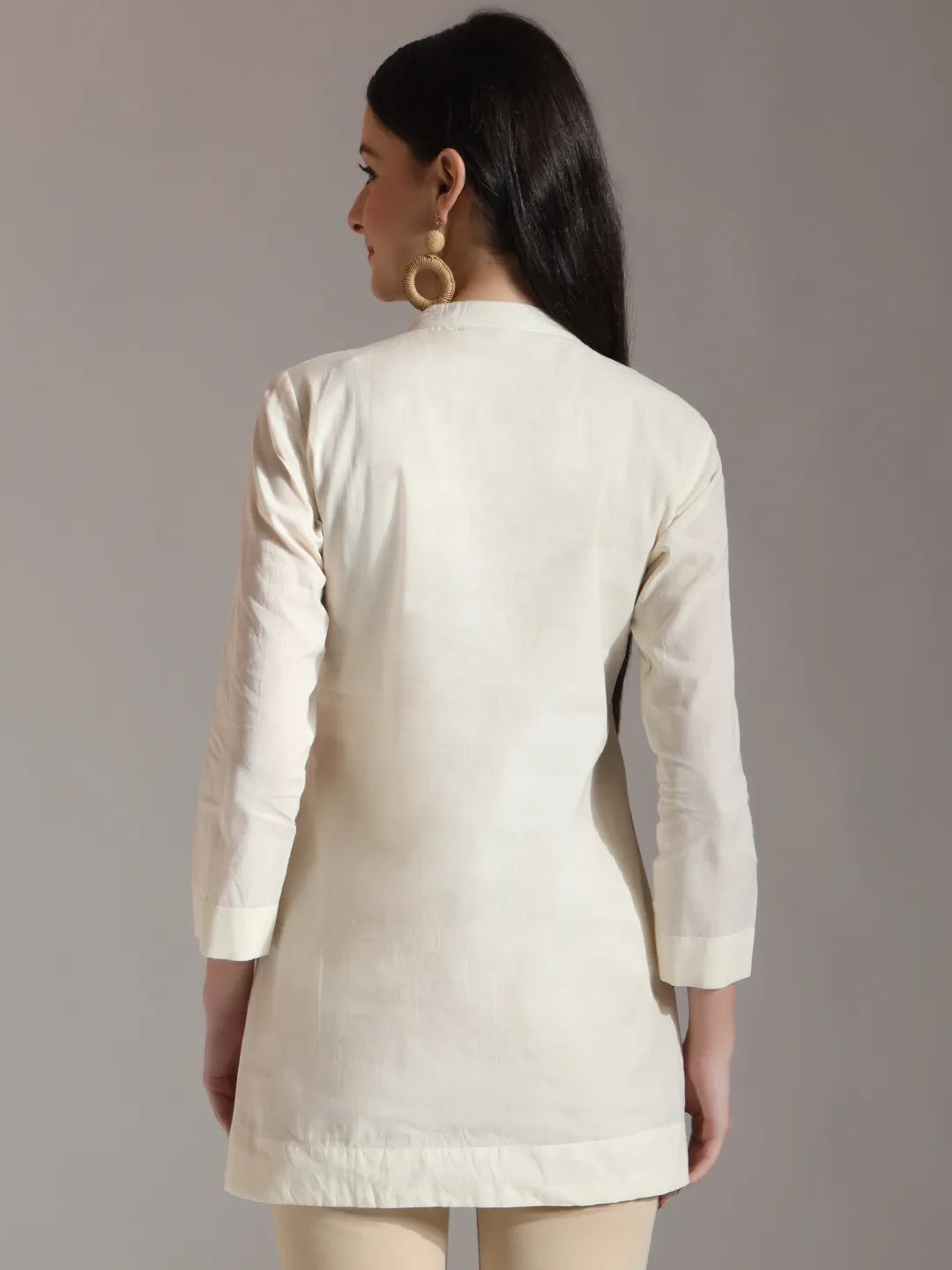 Yufta White Pure Cotton Embroidered Top  Grab2Buy Yufta Grab2Buy