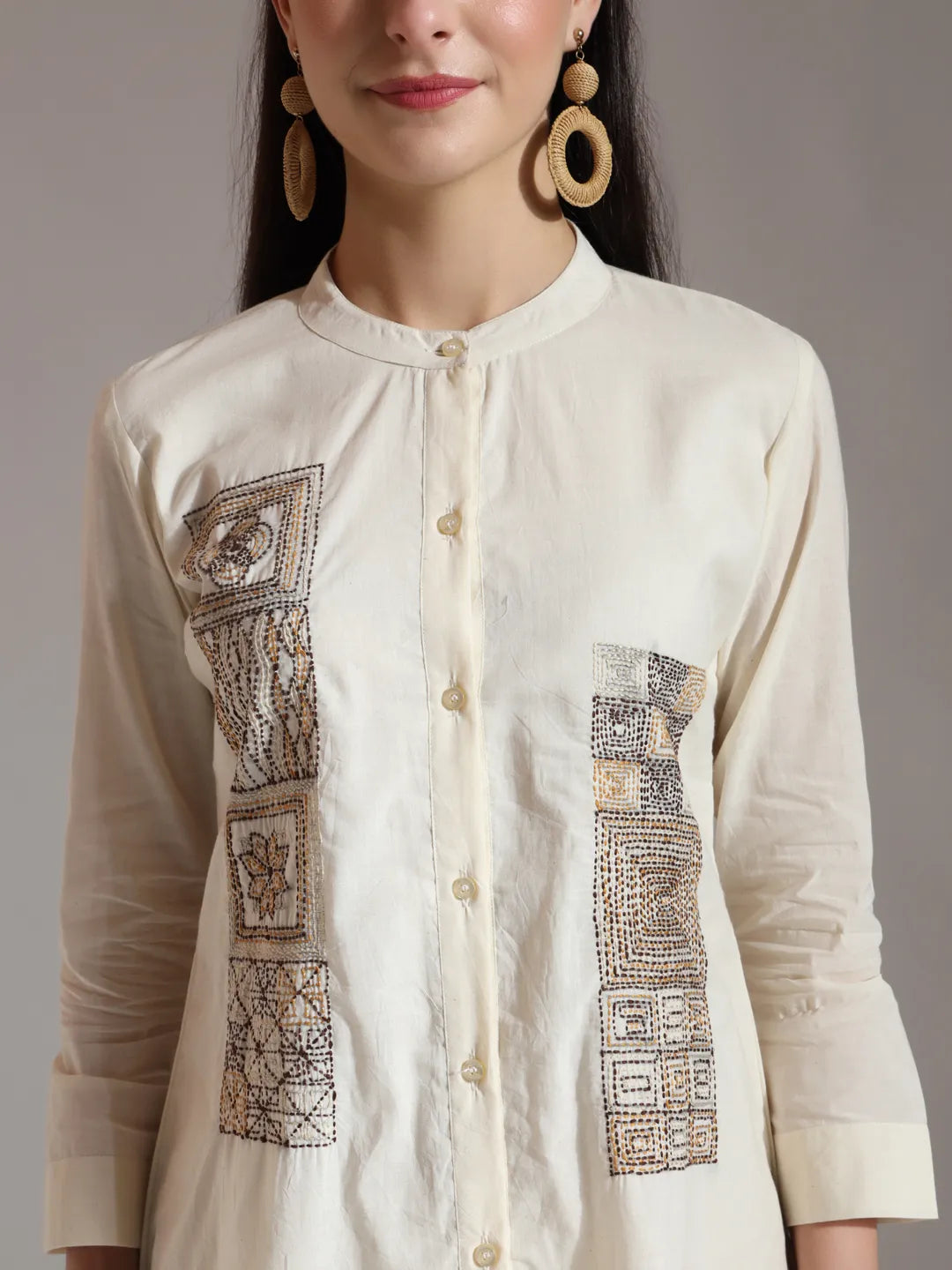 Yufta White Pure Cotton Embroidered Top  Grab2Buy Yufta Grab2Buy