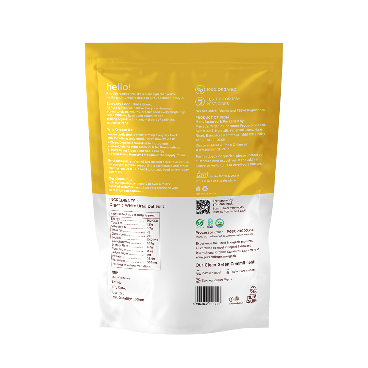 Pure & Sure Organic White Urad Dal Split