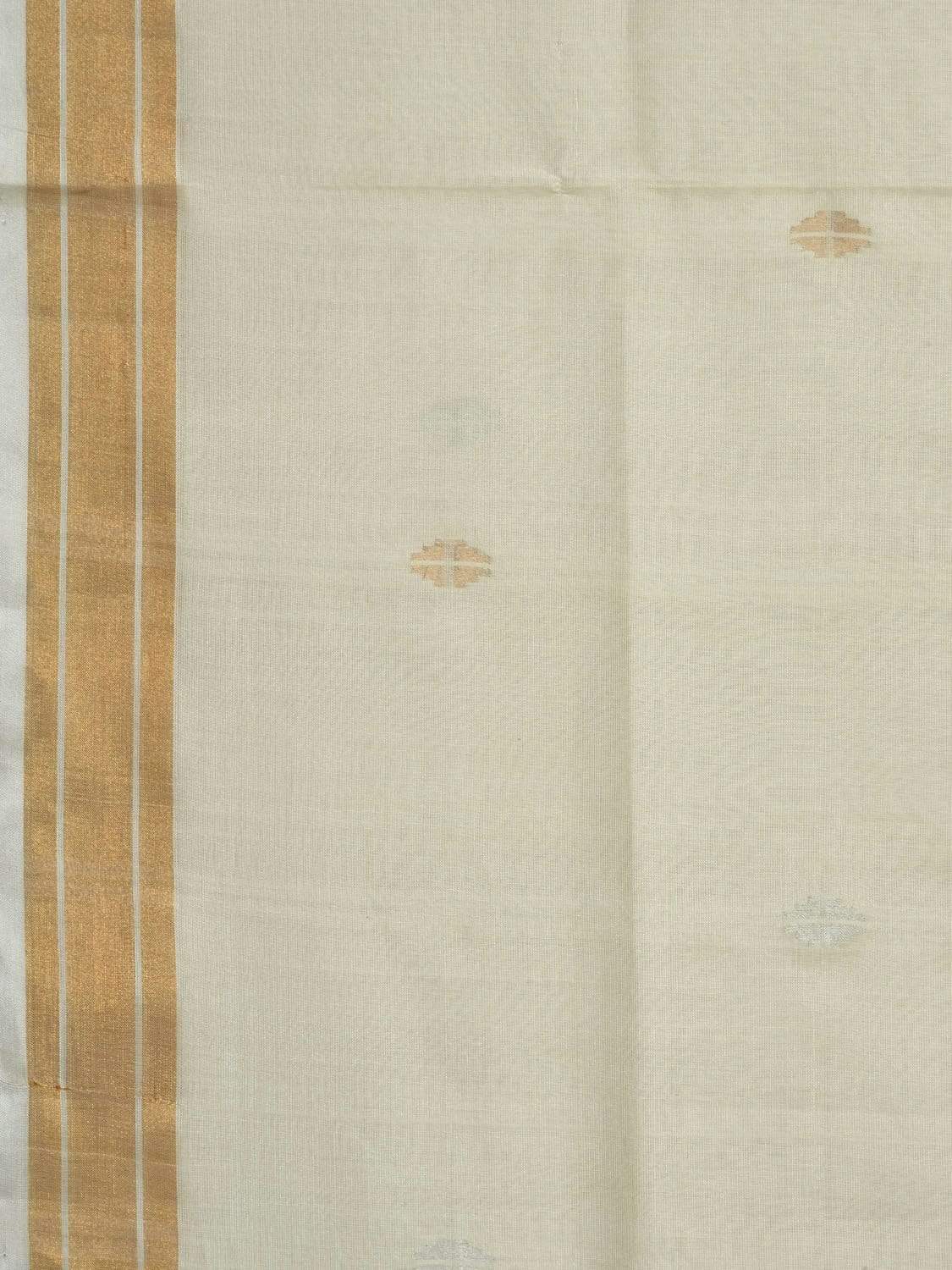 White Uppada Cotton Handloom Grab2Buy with Mango Design Pallu - Global Threads 