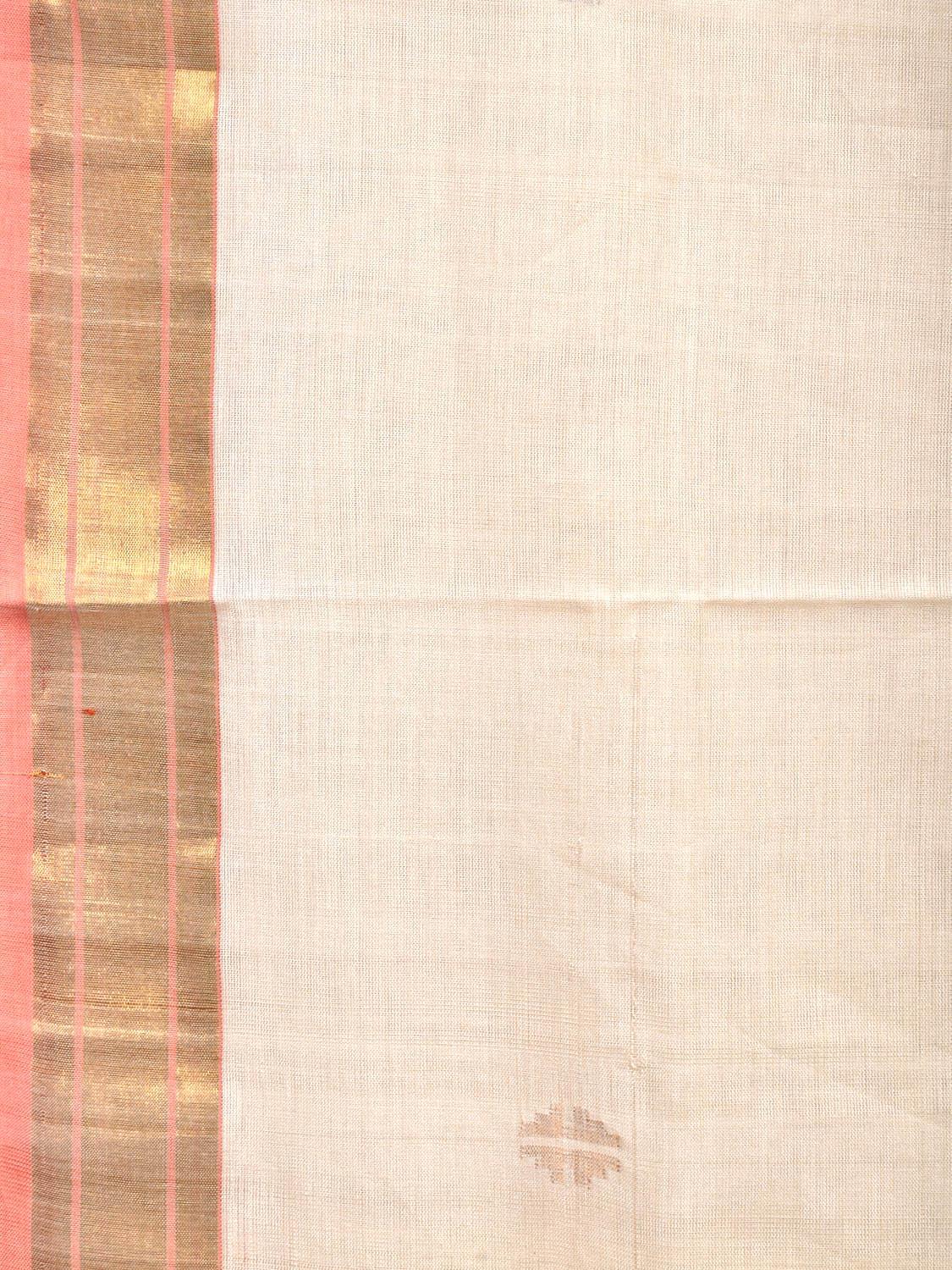 White Uppada Cotton Handloom Grab2Buy with Mango Design Pallu - Global Threads 