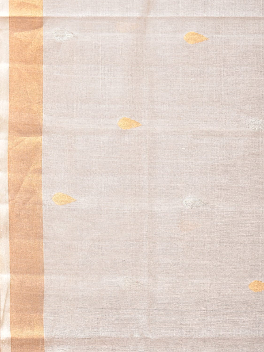 White Uppada Cotton Silk Handloom Grab2Buy with Hamsa Pallu Design - Global Threads 