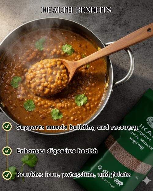 IKAI Organic Whole Masoor (Unpolished Red Lentil) 