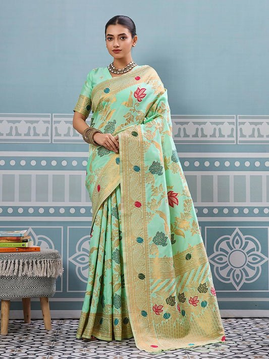 Shree Shyam Fashion Pista Silk Saree