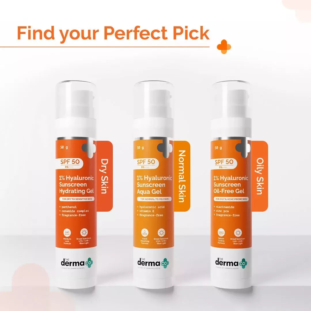 The derma co 1% Hyaluronic sunscreen oil free gel with SPF 50 & PA++++  Grab2Buy The Derma Co Grab2Buy