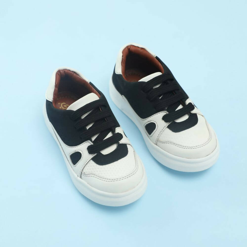 Tiny Bugs Boys Lace Up Casual Shoes - White & Black  Grab2Buy Tiny Bugs Grab2Buy