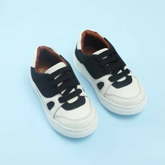 Tiny Bugs Boys Lace Up Casual Shoes - White & Black  Grab2Buy Tiny Bugs Grab2Buy