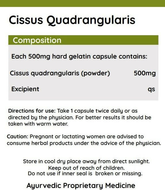 Ayurvedashree Cissus 500mg Capsules 