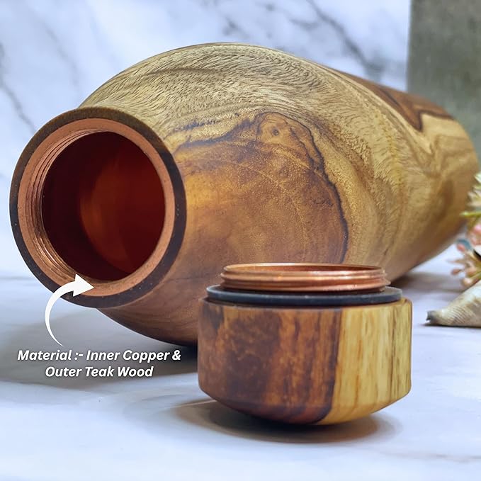 Wood estate Wooden Copper Water Bottle  Grab2Buy Prazu Fashion Grab2Buy