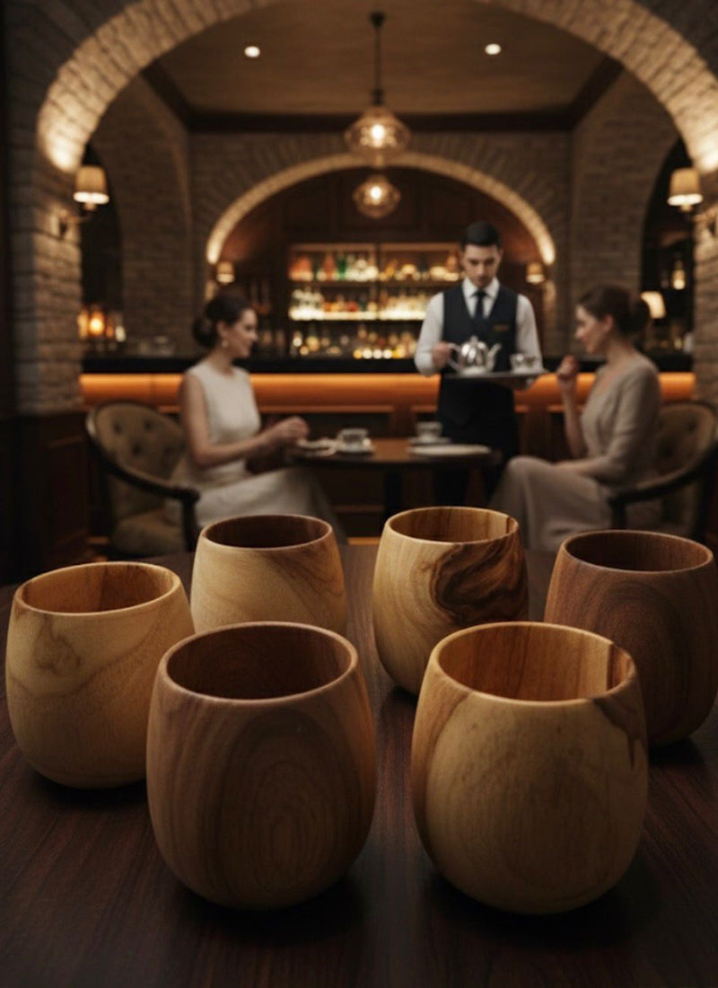 Wood estate Original Wooden Bourbon Drinking Water Glass Gifts(Pack Of 2)  Grab2Buy Prazu Fashion Grab2Buy