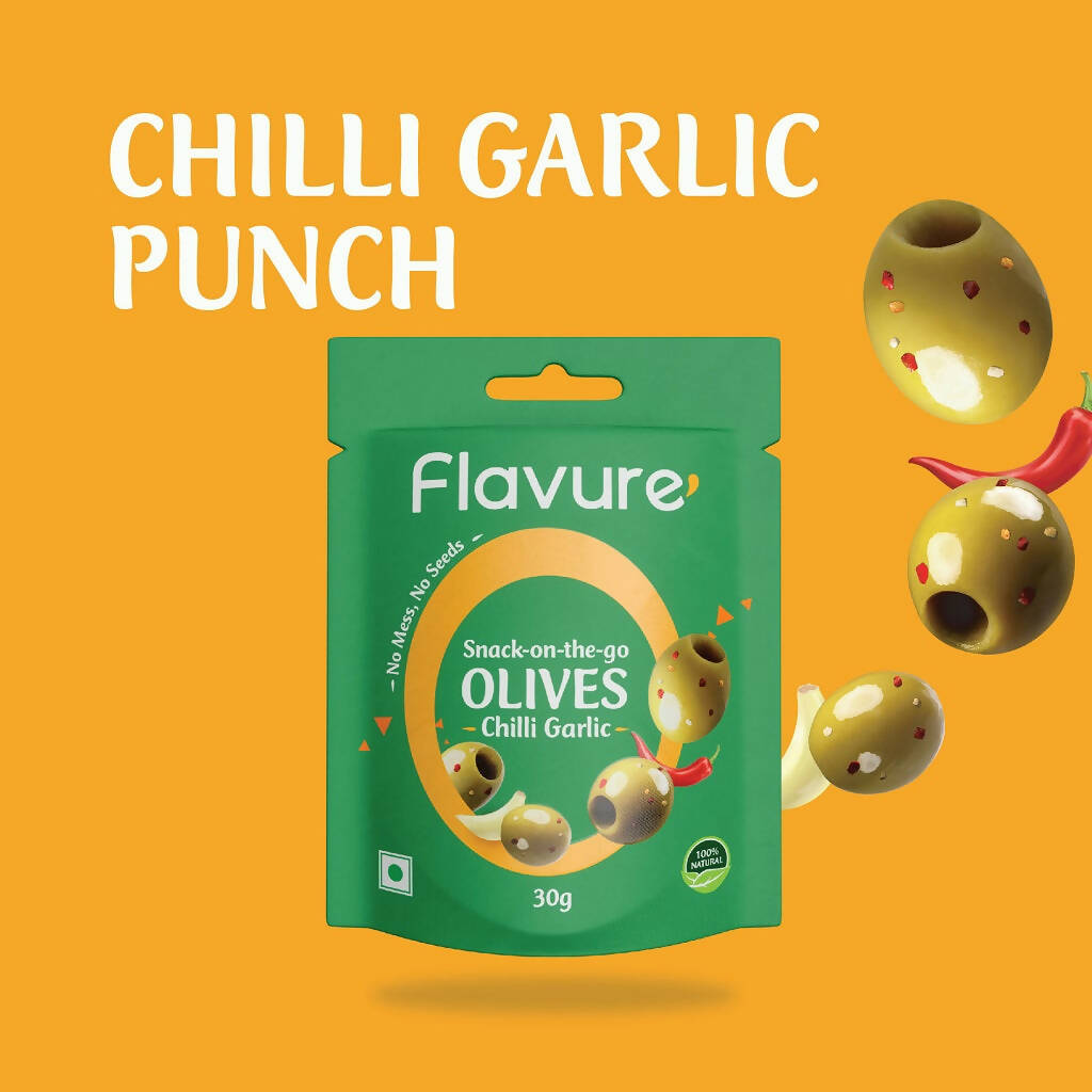 Flavure Snack-On-The-Go Olives Chilli Garlic 