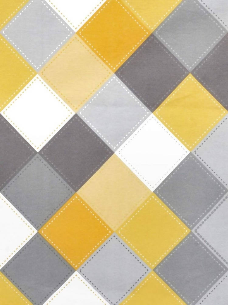 Vamika Printed Cotton Yellow & Multicolor Bedsheet With Pillow Covers (LEOC_CHECK_Y) - Grab2buy