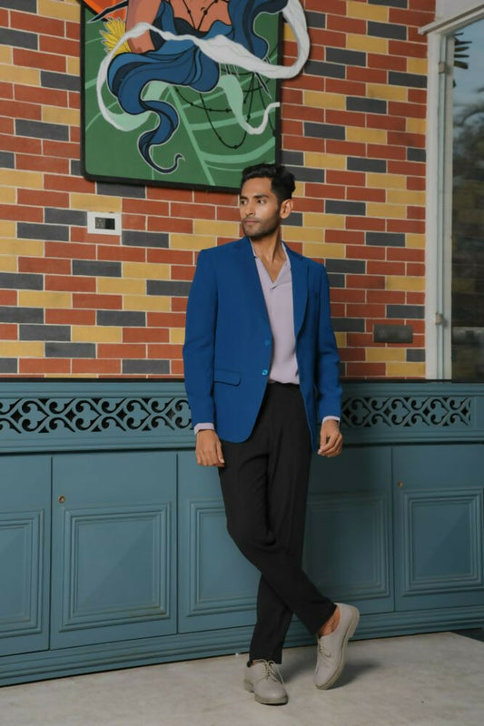 Teal Blue Smart-Casual Co-Ord Set by Hilo Design