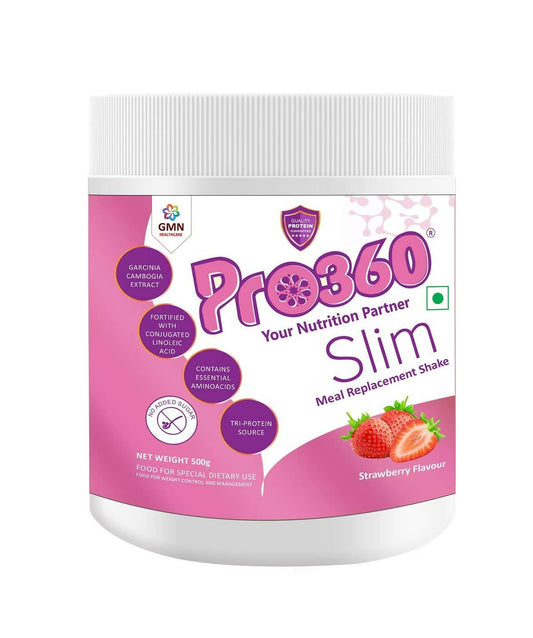 Pro360 Slim Weight Management Meal Replacement Protein Shake (Strawberry Flavour) 