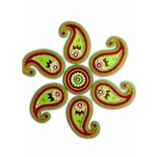 Green Color Rangoli Mango Shape Design Green color for Floor Decoration / Wall Decoration / Pooja Decoration - Grab2buy