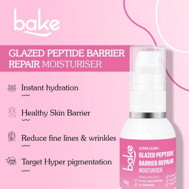 Bake Super Glow+ Glazed Peptide Barrier Repair Moisturizer  Grab2Buy Bake Grab2Buy