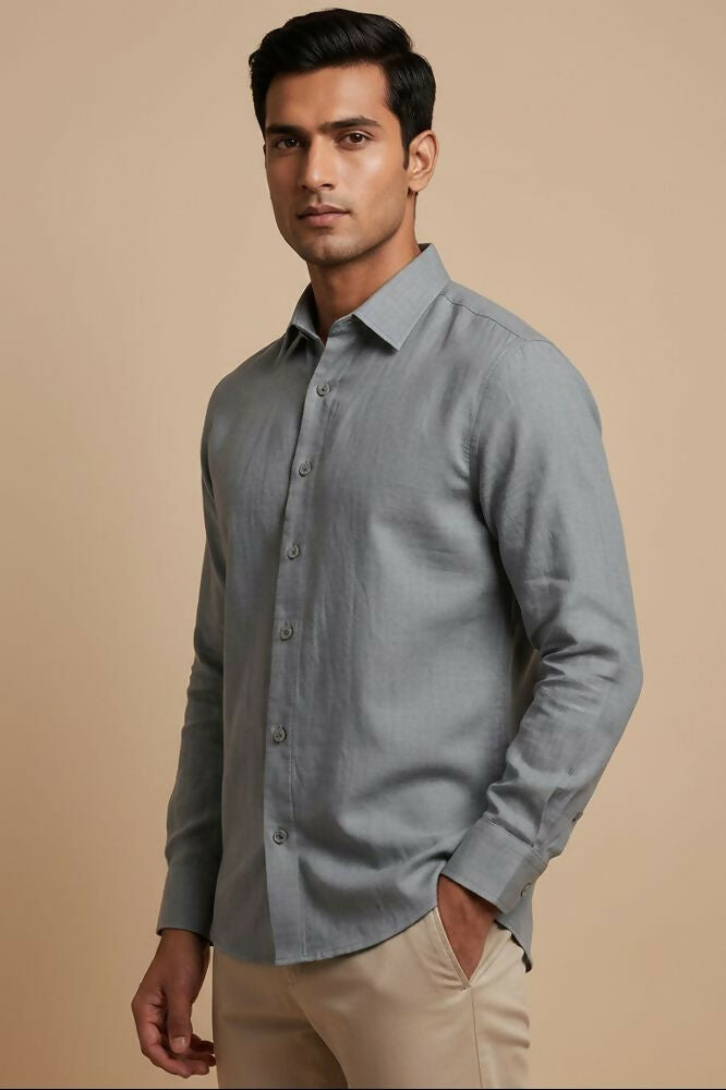 Driftline — Grey Cotton Shirt by Hilo Design