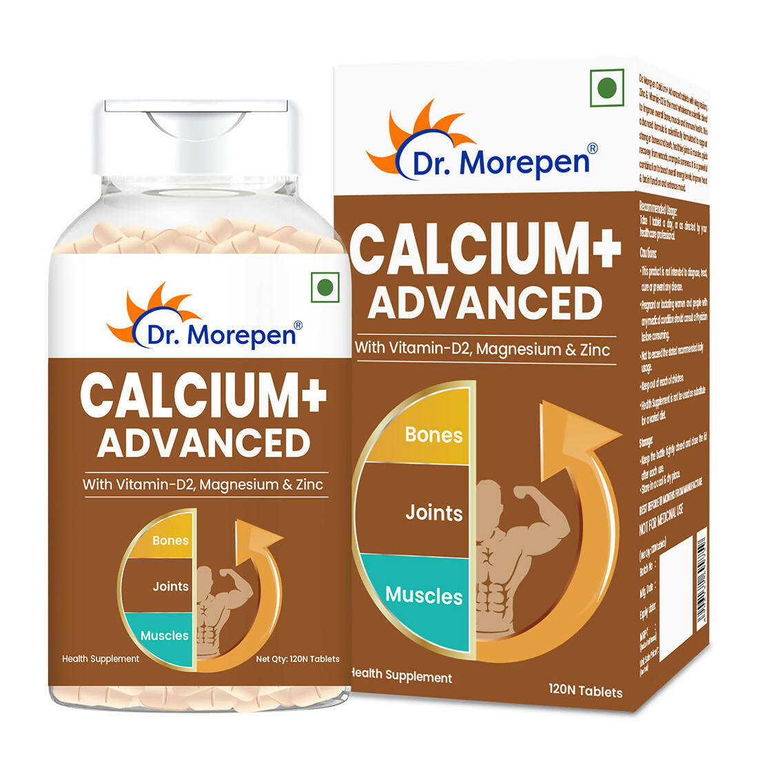 Dr. Morepen Calcium+ Advanced Tablets with Vitamin - D2, Magnesium & Zinc 