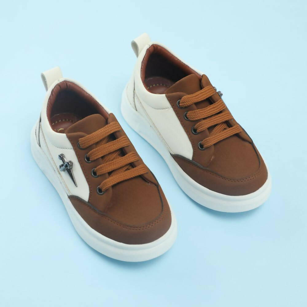 Tiny Bugs Boys Lace Up Casual Shoes - Brown  Grab2Buy Tiny Bugs Grab2Buy