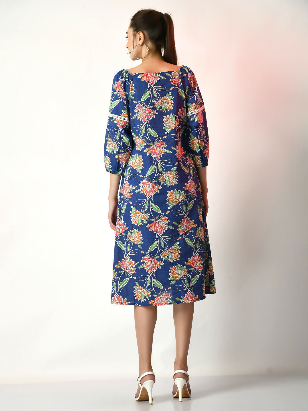Myshka Women's Blue Printed Dress